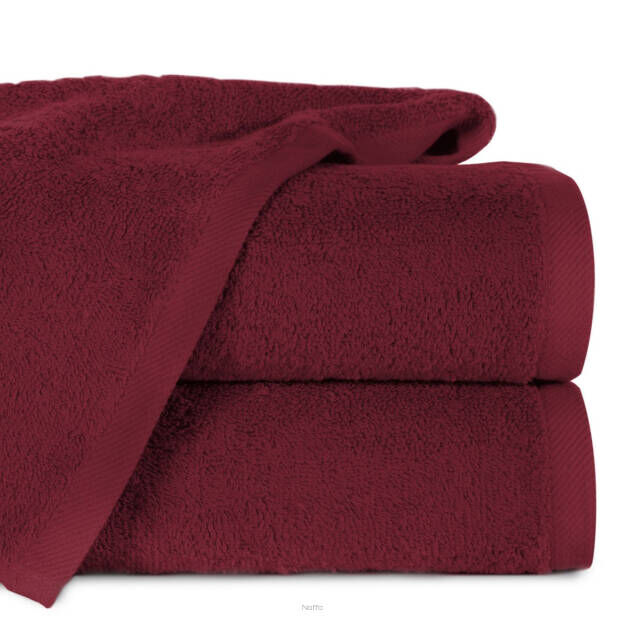 Ręcznik bawełniany 50x90 GŁADKI 2 jednokolorowy bordowy