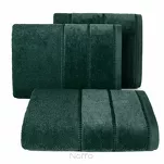 Ręcznik bawełniany 70x140 MARI zielony z welurową bordiurą w pasy - 2