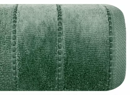 Ręcznik bawełniany 70x140 MARI zielony z welurową bordiurą w pasy