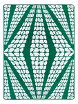 Koc bawełniany 150x200 2138-2 zielony gemetryczna lilia wykończony szydełkiem - 3