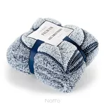 Koc 170x210 KOALA granatowy biały wzór miękkiego baranka - 3