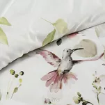 Pościel bawełniana 220x200 LEA 8 biała zielona kwiaty ptaszki dwustronna Design 91 - 3
