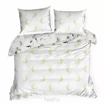 Pościel bawełniana 220x200 LEA 8 biała zielona kwiaty ptaszki dwustronna Design 91 - 6
