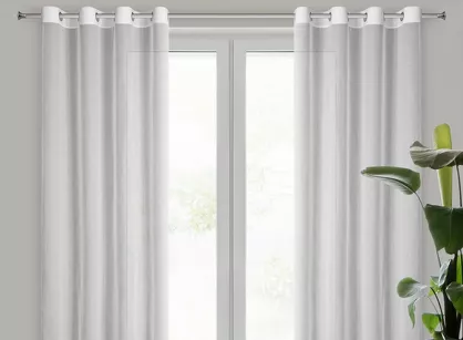 Firana na przelotkach 140x250 MARINA biała z etaminy kreszowana