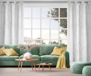 Zasłona na przelotkach 140x250 MARGARET biała z etaminy przetykana moherową nicią - 8