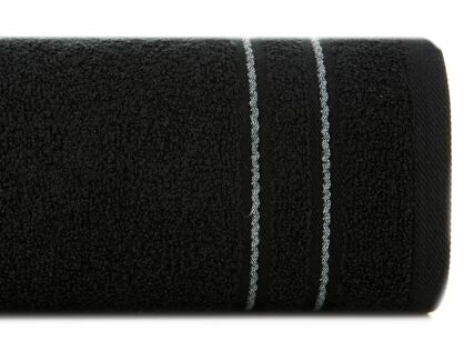 Ręcznik bawełniany 50x90 EMINA czarny ze stebnowaną bordiurą