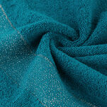 Ręcznik 70x140 NESSY ciemny turkus z szeroką żakardową bordiurą  przetykaną metaliczną nicią 500 g/m2  - 3