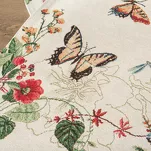 Bieżnik gobelinowy 45x140 SPRING naturalny czerwony z nadrukiem letnich kwiatów i motyli - 2