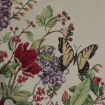 Bieżnik gobelinowy 45x140 SPRING naturalny czerwony z nadrukiem letnich kwiatów i motyli - 5