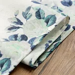 Bieżnik płócienny 40x180 NATU 8 naturalny z dodatkiem lnu z nadrukiem zielonych róż - 5