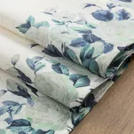 Bieżnik płócienny 40x180 NATU 8 naturalny z dodatkiem lnu z nadrukiem zielonych róż - 4