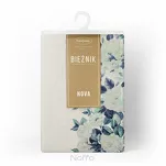 Bieżnik płócienny 40x180 NATU 8 naturalny z dodatkiem lnu z nadrukiem zielonych róż - 8