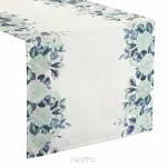 Bieżnik płócienny 40x180 NATU 8 naturalny z dodatkiem lnu z nadrukiem zielonych róż - 7