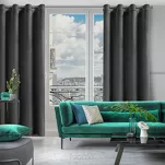 Zasłona gotowa na przelotkach 140x250 ROSA welwetowa czarna Design 91 - 7