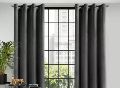 Zasłona gotowa na przelotkach 140x250 ROSA welwetowa czarna Design 91