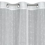 Firana na przelotkach 140x250 BECKY biała z etaminy w paseczki - 3