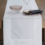 Bieżnik 40x180 LUCY biały gładki zdobiony kantą - 4