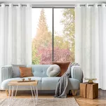 Firana na przelotkach 140x250 MARGO biała błyszcząca o gęstym drobnym splocie - 11