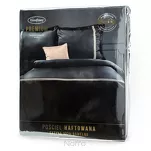 Pościel satynowa 160x200 HAFT 4 czarna zdobiona złotym haftem z kolekcji Premium - 5