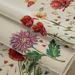 Nakładka gobelinowa 100x100 1239 naturalna z wzorem kwiatów polnych - 2