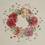 Nakładka gobelinowa 100x100 1239 naturalna z wzorem kwiatów polnych - 3