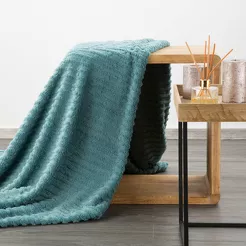 Koc na fotel 70x160 LISA miętowy wytłaczany z efektem 3D z kolekcji Design 91