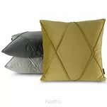 Poszewka welwetowa 45x45 NALA 1 beżowa przeszywana w geometryczny wzór - 3