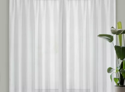 Firana gotowa na taśmie 400x250 REBECCA biała o strukturze drobnego deszczyku