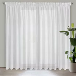 Firana gotowa na taśmie 400x250 REBECCA biała o strukturze drobnego deszczyku