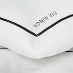 Pościel z makosatyny 160x200 EVA 9B biała z lamówką czarną i napisami - 5