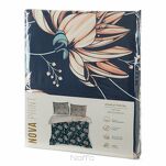 Pościel satynowa 220x200 NIKA 49 granatowa z pudrowym wzorem kwiatowym z kolekcji Nova Print - 5