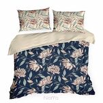 Pościel satynowa 220x200 NIKA 49 granatowa z pudrowym wzorem kwiatowym z kolekcji Nova Print - 6