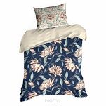 Pościel satynowa 220x200 NIKA 49 granatowa z pudrowym wzorem kwiatowym z kolekcji Nova Print - 7
