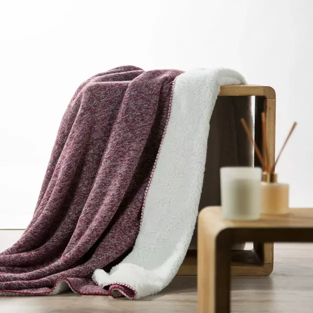 Koc 150x200 PANDA bordowy biały dwustronny niezwykle miękki