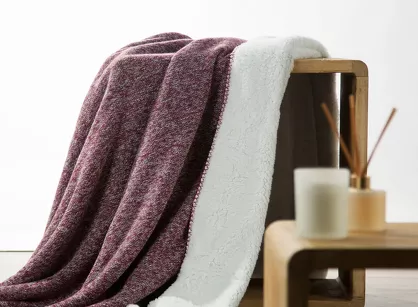 Koc 150x200 PANDA bordowy biały dwustronny niezwykle miękki