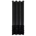 Zasłona na przelotkach 140x250 DANI welwetowa czarna jednokolorowa zdobiona w dolnej części falbanami - 9