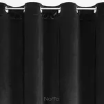 Zasłona na przelotkach 140x250 DANI welwetowa czarna jednokolorowa zdobiona w dolnej części falbanami - 4