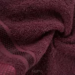 Ręcznik bawełniany 100x150 ABBIE bordowy z żakardową błyszczącą bordiurą w pasy z delikatną krateczką - 4