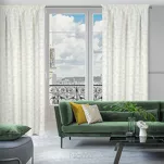Zasłona gotowa na taśmie 140x300 MARIGOLD zaciemniająca biała ze złotym nadrukiem liści lilii wodnej - 12