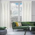 Zasłona na taśmie 140x300 MARIGOLD zaciemniająca biała ze złotym nadrukiem liści lilii wodnej - 13