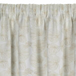 Zasłona na taśmie 140x300 MARIGOLD zaciemniająca biała ze złotym nadrukiem liści lilii wodnej - 19