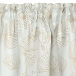 Zasłona na taśmie 140x300 MARIGOLD zaciemniająca biała ze złotym nadrukiem liści lilii wodnej - 4