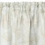 Zasłona gotowa na taśmie 140x300 MARIGOLD zaciemniająca biała ze złotym nadrukiem liści lilii wodnej - 7