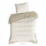 Pościel satynowa 220x200 SPRING 80 beżowa z wzorem geometrycznym z kolekcji Classic - 5