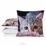 Poszewka welwetowa 45x45 ANIMAL 75 zdobiona nadrukiem kota - 3