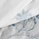 Pościel satynowa 160x200 SPRING 93 biała niebieska z wzorem roślinnym z kolekcji Classic - 5