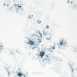 Pościel satynowa 160x200 SPRING 93 biała niebieska z wzorem roślinnym z kolekcji Classic - 3