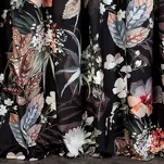 Zasłona na taśmie 140x270 ALANI welwetowa czarna ruda z wyrazistym nadrukiem botanicznym - 7