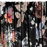 Zasłona na taśmie 140x270 ALANI welwetowa czarna ruda z wyrazistym nadrukiem botanicznym - 4