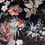 Zasłona na taśmie 140x270 ALANI welwetowa czarna ruda z wyrazistym nadrukiem botanicznym - 2